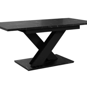 Esszimmertisch ausziehbar 140-180 cm LOUIS SCHWARZ MARMOR Knallerangebot