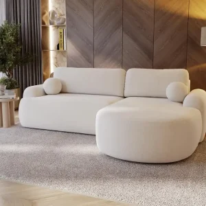 Freistehendes Ecksofa L Form OLIO Weiß Preiswert