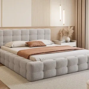 Funktionales Doppelbett 160x200 mit Stauraum grau CLOUDY Gratis Versand