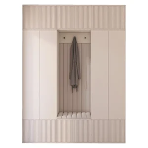 Garderoben-Set mit Lamellen Spiegel als option Kaschmir Heißes Angebot