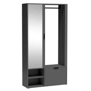 Garderobenschrank CASIK mit Spiegel Graphit Highlight