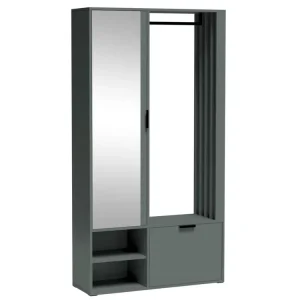 Aktuell Garderobenschrank CASIK mit Spiegel Grün