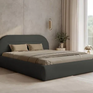 Begrenztes Angebot Graphit Polsterbett Metallrahmen 120x200 ARVEN