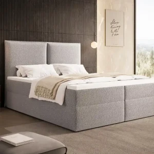 Expressversand Grau Boxspringbett mit zwei Bettkästen 160x200 PILLOW