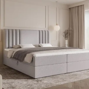 Expressversand Grau Elegant Kontinentalbett 200x200 mit topper SARA