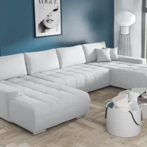 Wochenendangebot Großes Ecksofa in U-Form für Wohnzimmer MONA Beige