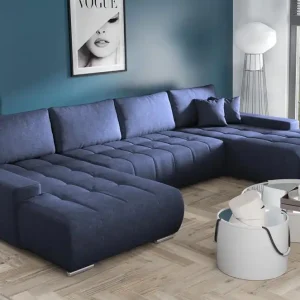 Angebot Großes Ecksofa in U-Form für Wohnzimmer MONA Beige