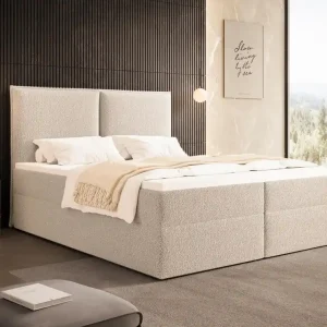 Direktkauf Hellbeige Boxspringbett mit topper 120x200 PILLOW