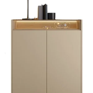 Top-Preis Hochkommode mit zwei Türen Dunkelbeige TULUM