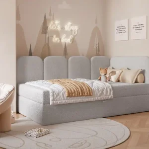 Begrenztes Angebot Jugendbett DREAMY Boucle Grau mit Bettkasten