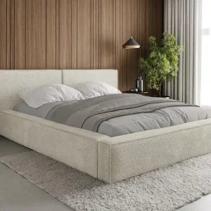 Billig Komfort Polsterbett 140x200 Hellbeige GAVINS