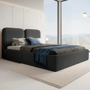 Abverkauf Komfort Polsterbett Bouclé 120x200 Graphit BUBBLE III