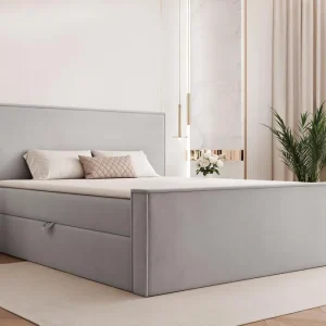 Finale Aktion Luxus Boxspringbett mit Bettkasten 160x200 Grau