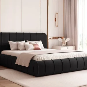 Aktuell Luxusbett mit Bettkasten 120x200 Schwarz Velvet Bubble POLLY