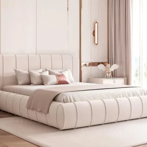 Ausverkauf Luxusbett mit Bettkasten 160x200 Creme Velvet Bubble POLLY