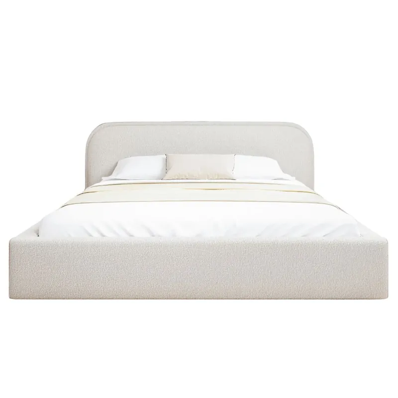 Zertifiziert Minimalistisches Design Polsterbett 140x200 Weiß