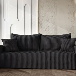 Abverkauf Modern cordstoff Schlafsofa schwarz CORDI
