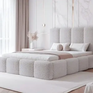 Beliebt Modernes Designer Polsterbett mit Lattenrost 200x200 Grau