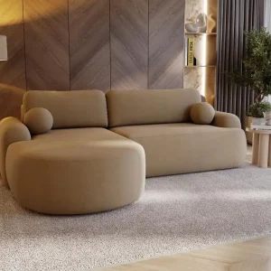 Direktkauf Modernes Ecksofa mit Schlaffunktion L Form OLIO Beige