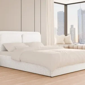 Beliebt Modernes Weiß Polsterbett mit Holzrahmen 160x200 LEA