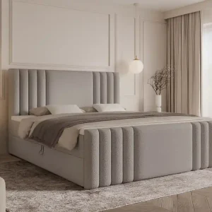 Direkt Vom Hersteller Modisches boucle grau Kontinentalbett 140x200 SARAH