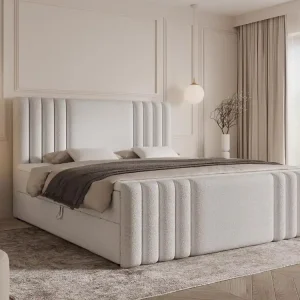 Zertifiziert Modisches boucle weiß Kontinentalbett 160x200 SARAH