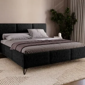 Beliebt Polsterbett auf hohen Füße 180x200 Schwarz LARAS