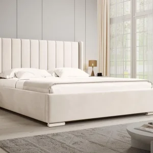 Finale Aktion Polsterbett mit Bettkasten und Lattenrost PALMA Creme