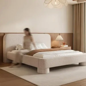 Bestseller Polsterbett mit Füßen Hellbeige 180x200 Metallrahmen BEA