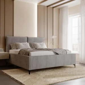 Top-Seller Polsterbett mit hohe Beine 180x200 Grau Cord LEO