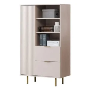 Ausverkauf Regal mit 2 Schubladen und Drehtür NUBIA Caschmir GOLD Griffe