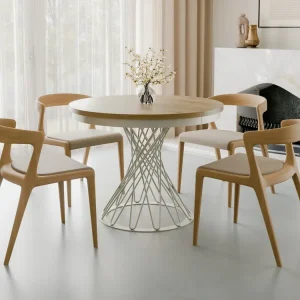 Angebot Runder Küchentisch 100cm Eiche Hikora Kaschmir LUKO