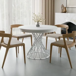 Direktkauf Runder Küchentisch 100cm Weiß LUKO