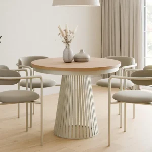 Bestseller Säulengestell Rund Esstisch 100cm Eiche Craft Kaschmir DAST