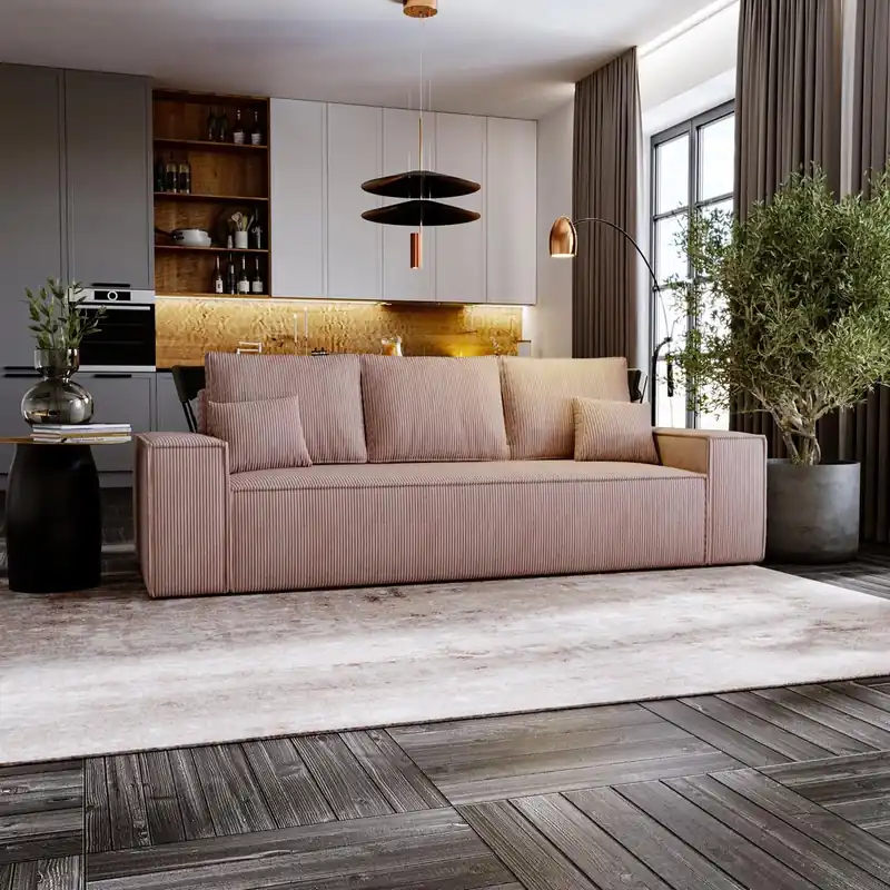 Beliebt Schlafsofa mit Bettkasten MALAG Rosa