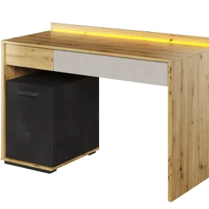 Wochenendangebot Schreibtisch mit Drehtür und zwei Schubladen BOB Eiche artisan