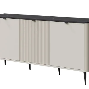 Angebot Sideboard mit Lamellen LILIA Kaschmir + Graphit