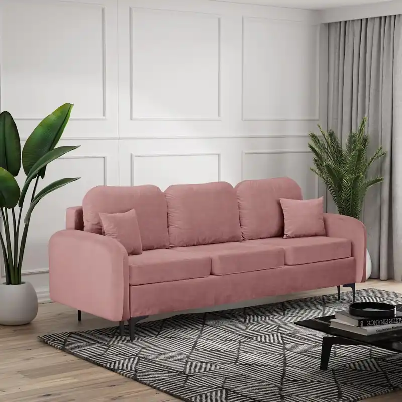 Finale Aktion Sofa mit Schlaffunktion 228 cm breit BELLA Rosa