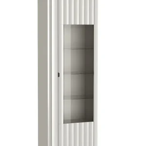 Wochenendangebot Standvitrine mit 3 Glasböden Weiß STYLS