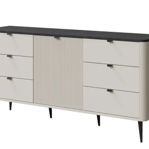 Zertifiziert Stilvolle Kommode mit Schubladen LILIA Kaschmir + Graphit