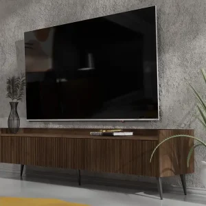 Finale Aktion TV Schrank im Japandi Design mit Lamellen dreitürig MODE