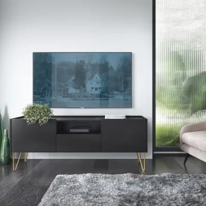 TV-Schrank 2-türig mit Schublade ARUB Schwarz Sonderaktion