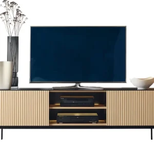 TV-Schrank Kaschmir mit Metallfüßen und gerillter Front OMBIS Sonderangebot