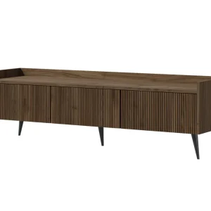 Top-Seller TV-Schrank mit geriffelte Fronten MODE Nussbaum