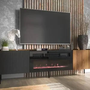 TV-Schrank zweitürig mit Elektrische Kamin COMO Garantierte Lieferung