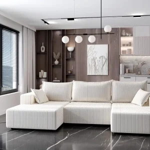 U-Form Sofa dicker Cord CAVO Beliebt