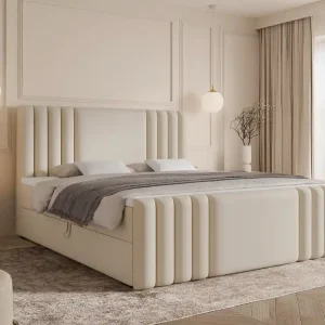 Velvet creme Kontinentalbett 160x200 mit topper SARAH Letzte Chance