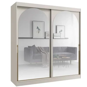 Direkt Vom Hersteller Vielseitiger Schrank mit Spiegel 200 Breit Caschmir LUCY