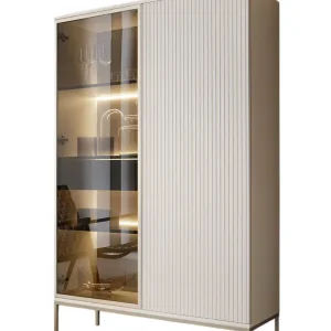 Vitrine für modernes Wohnzimmer LINO Kaschmir Knallerangebot