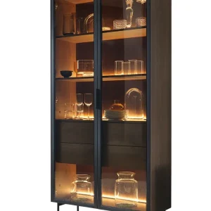 Ausverkauf Vitrine mit LED-Beleuchtung MARBELA Eiche Dunin